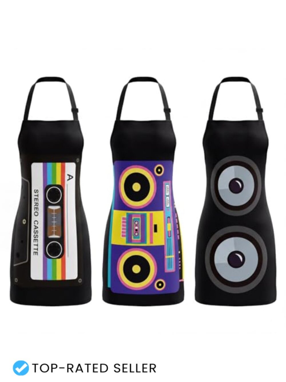 Polyester Halloween Couple Costume Aprons 80s 90s Hip Hop Party Set